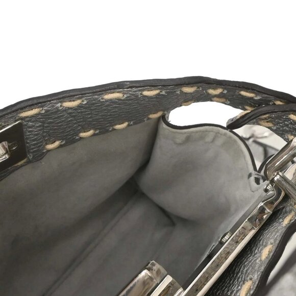Fendi Metallic Silver Leather Peekaboo 2way Handbag 8BN244-AJGM-228-0189 XX07408 - Picture 6 of 9